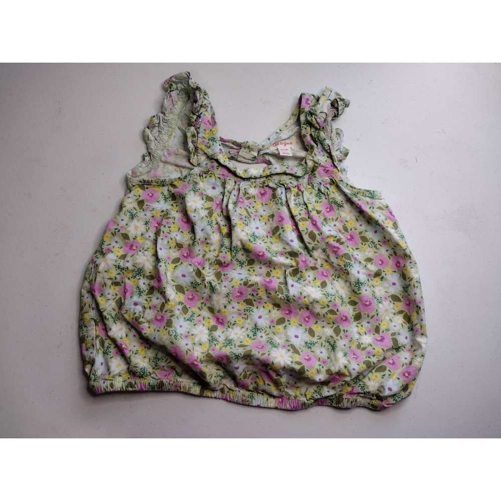 Cat and Jack‎ girls green floral top size XL
